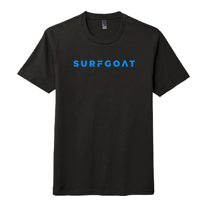 SURFGOAT "Billy" Short-Sleeved Tee (Black / Neon Blue) Hooded Caped Shawl Collar