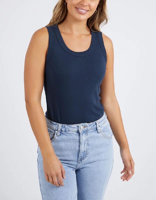 Esme Tank - Navy halter tank top