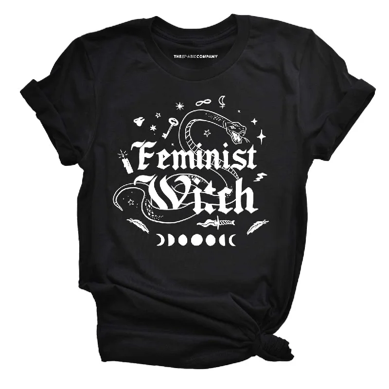 Feminist Witch Halloween Feminist T-Shirt Hooded Caped Shawl Collar