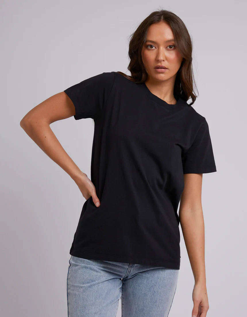 SILENT THEORY CORE LAYERING TEE - BLACK Graphic T-Shirt Round Neck Polyester