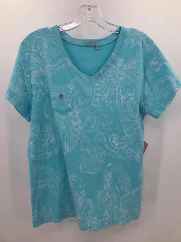 Pre-Owned Fresh Produce Blue Size XL Cotton T-shirt Front Pockets Side Pockets Patch Pockets