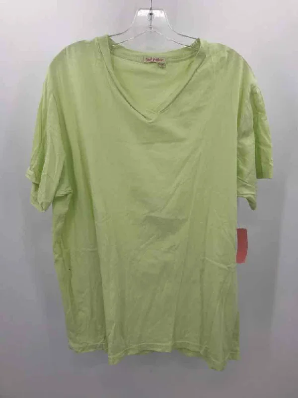 Pre-Owned Fresh Produce Green Size XL Cotton T-shirt Rayon Velvet Corduroy