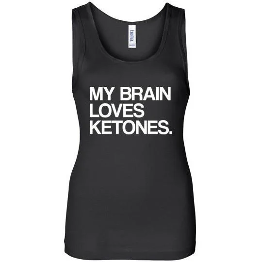 Keto Tank Top My Brain Loves Ketones, Bella Wide Strap Tank layering tank top