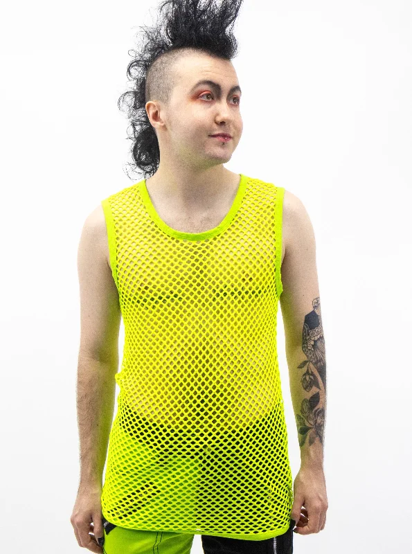 Lime Fishnet Tank Top UNISEX flowy tank top