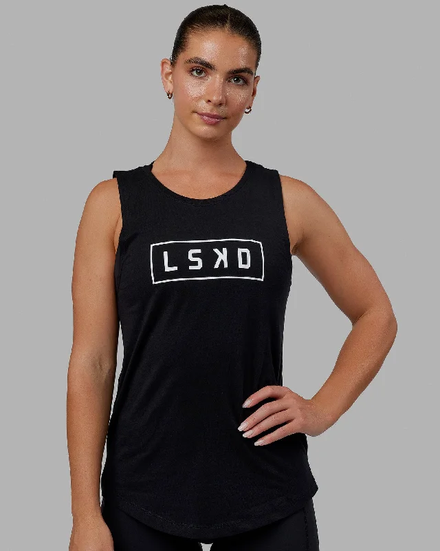 Luna Tank - Black-White charcoal tank top