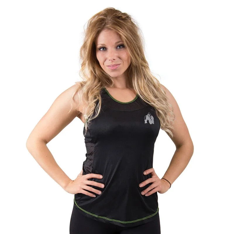 MARIANNA TANK TOP - BLACK/ NEON LIME graphic tank top