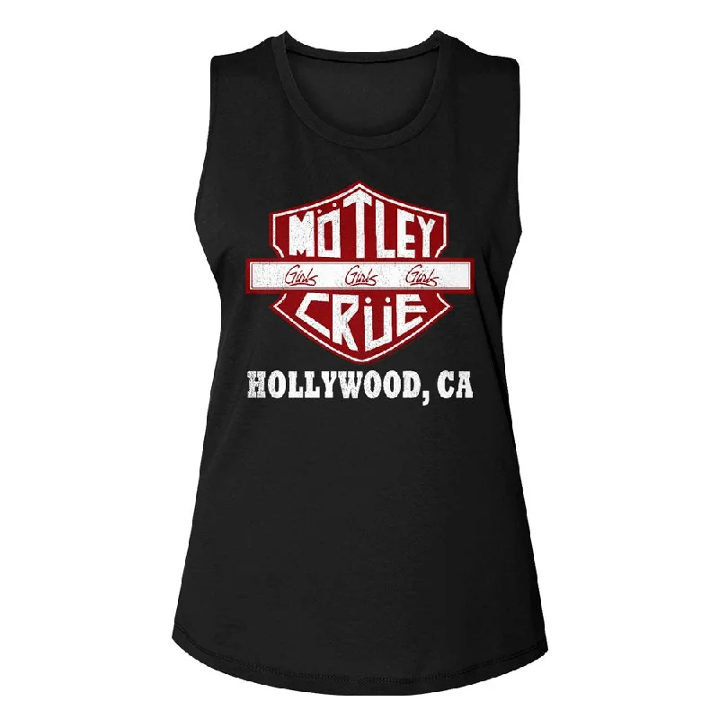 MOTLEY CRUE Eye-Catching Muscle Tank for Women, Hollywood crew neck tank