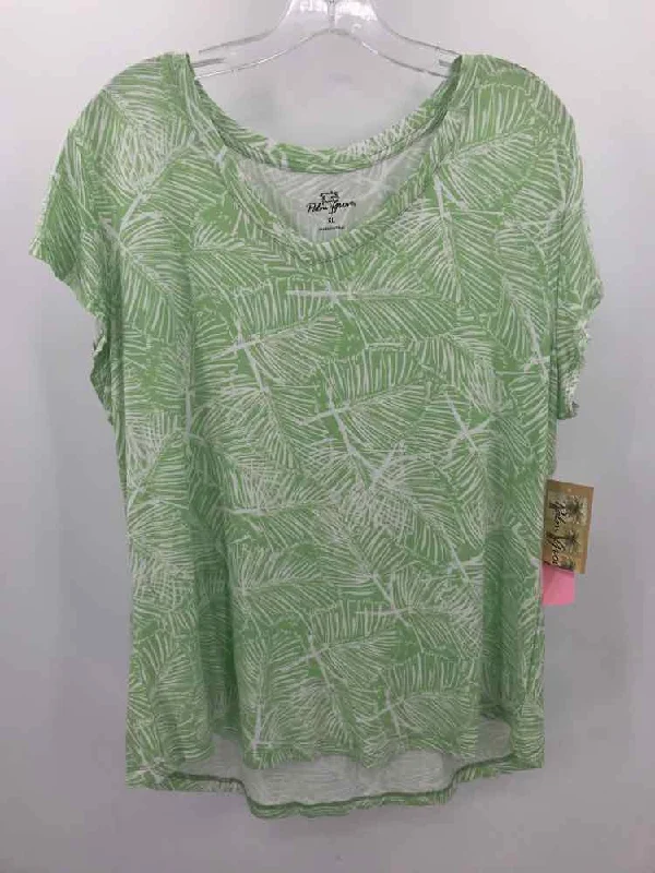 Pre-Owned Palm Grove Green Size XL T-shirt Graphic T-Shirt Round Neck Polyester