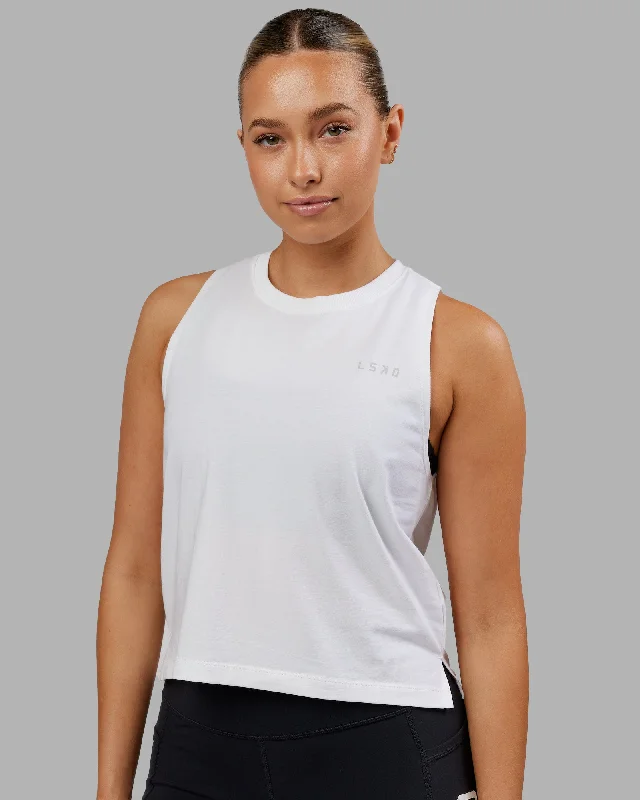 Deluxe PimaFLX Tank - White summer tank top