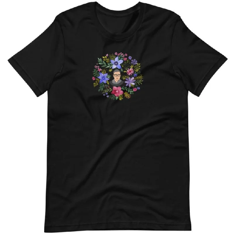 RBG Watercolor Flowers -- Unisex T-Shirt Silk Blend Satin Velvet