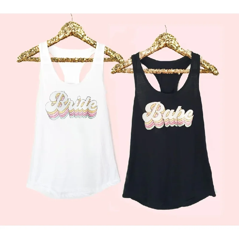 Retro Bridal Party Tank Tops ribbed tank top