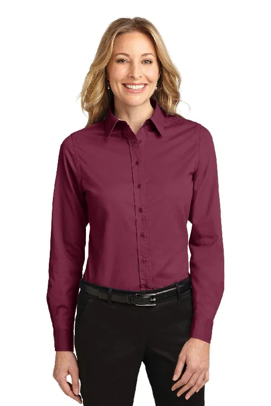 Port Authority Ladies Long Sleeve Easy Care Shirt.  L608 Welt Pockets Slit Pockets