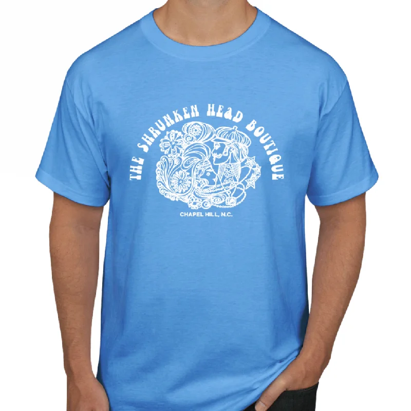 Shrunken Head Logo T-shirt in Carolina Blue Machine Wash Dry Clean Hand Wash