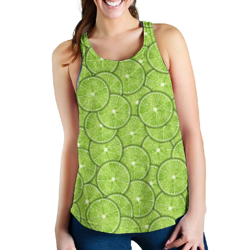 Slices of Lime pattern Women Racerback Tank Top fitness tank top