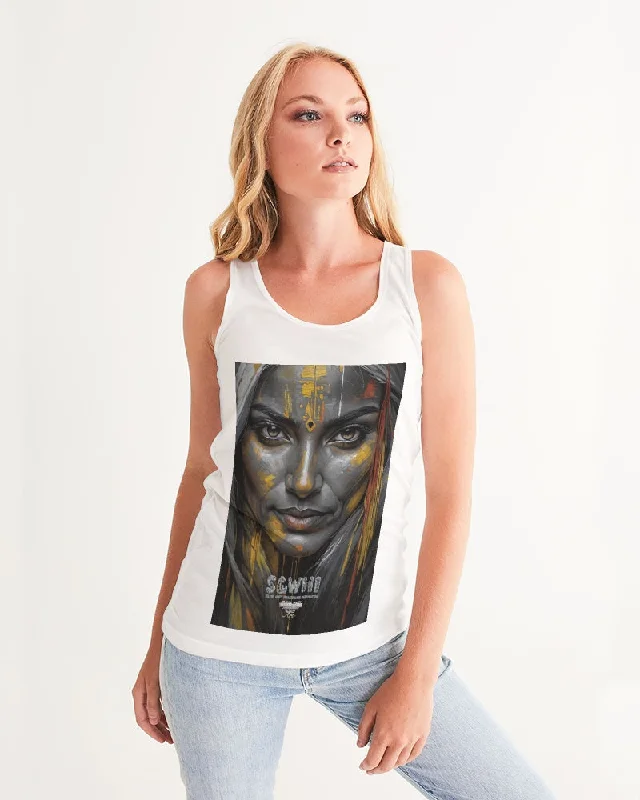 South Asian silver grey white hair sisters portrait [3] Women's All-Over Print Tank stylish tank top