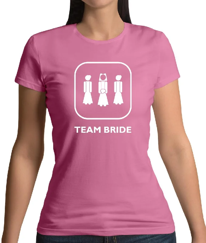 Team Bride [Married] Womens T-Shirt Rayon Velvet Corduroy