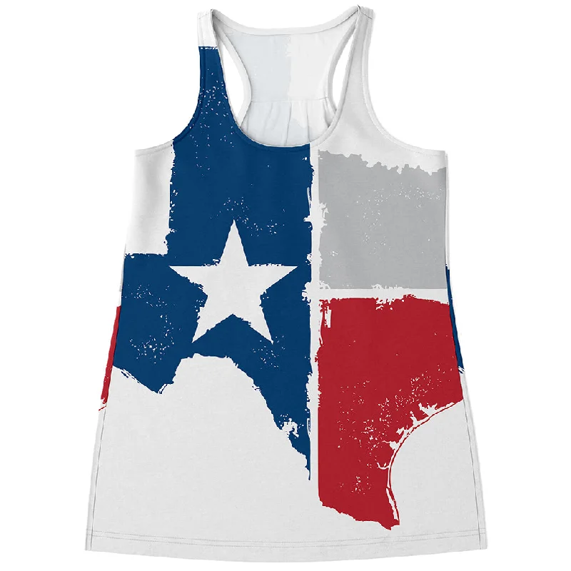 Texas State Flag Print Women's Racerback Tank Top playful tank top