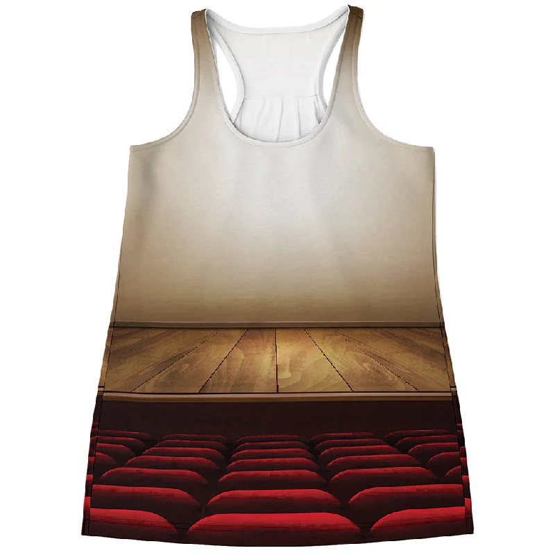 Theater Stage Print Women's Racerback Tank Top cropped tank top