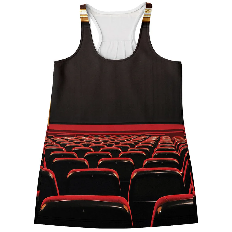 Theatre Stage Print Women's Racerback Tank Top sheer tank top