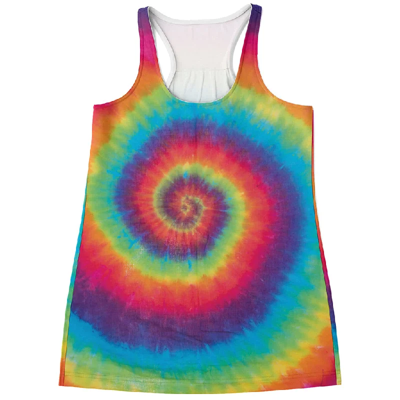 Tie Dye Print Women's Racerback Tank Top peekaboo tank top