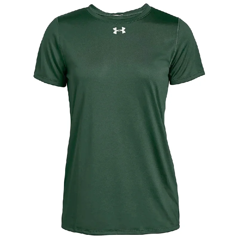 UA Locker Logo Crew Neck Short Sleeve Athletic T-Shirt Notch Collar Peter Pan Collar Cowl Neck