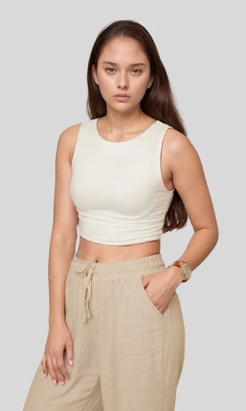 Women Crop Tank Top (White) mint tank top