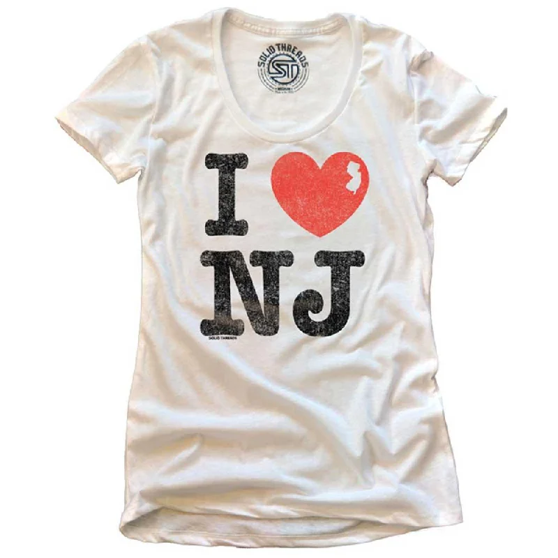 Women's I Heart NJ T-shirt Terry Blend Velvet Blend Canvas Blend