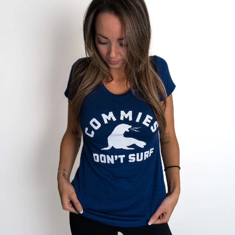 Women's Commies Don't Surf Triblend Tee Mesh Blend Leather Blend Suede Blend