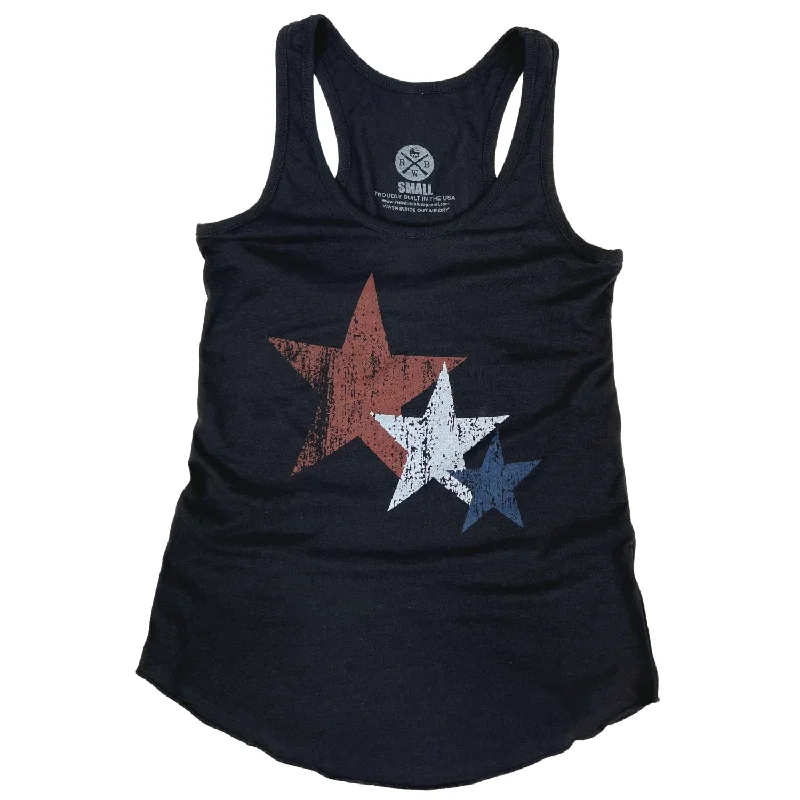 Women's Patriotic Stars Made USA Tank Top open back tank