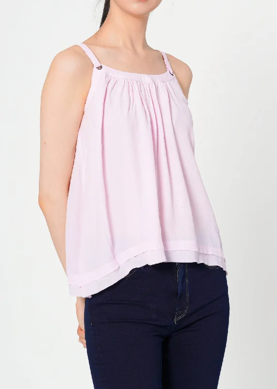 Women's Pleated Tank Top high neck tank