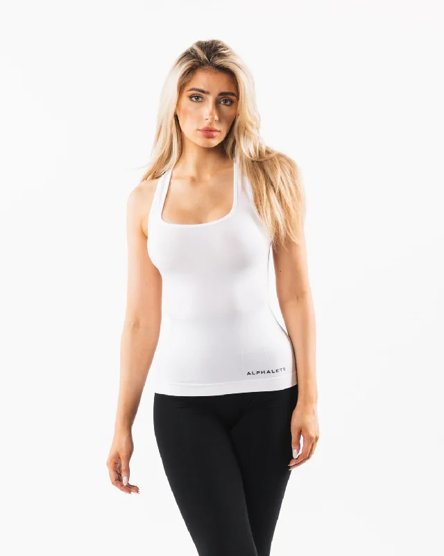 Seamless Racerback Tank - White fashionable tank top