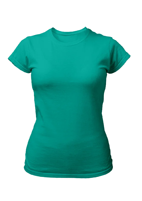 Perfect TShirt Co Women's Short Sleeve Crew Neck Teal Blue Slim Fit T-Shirt Casual Formal Business