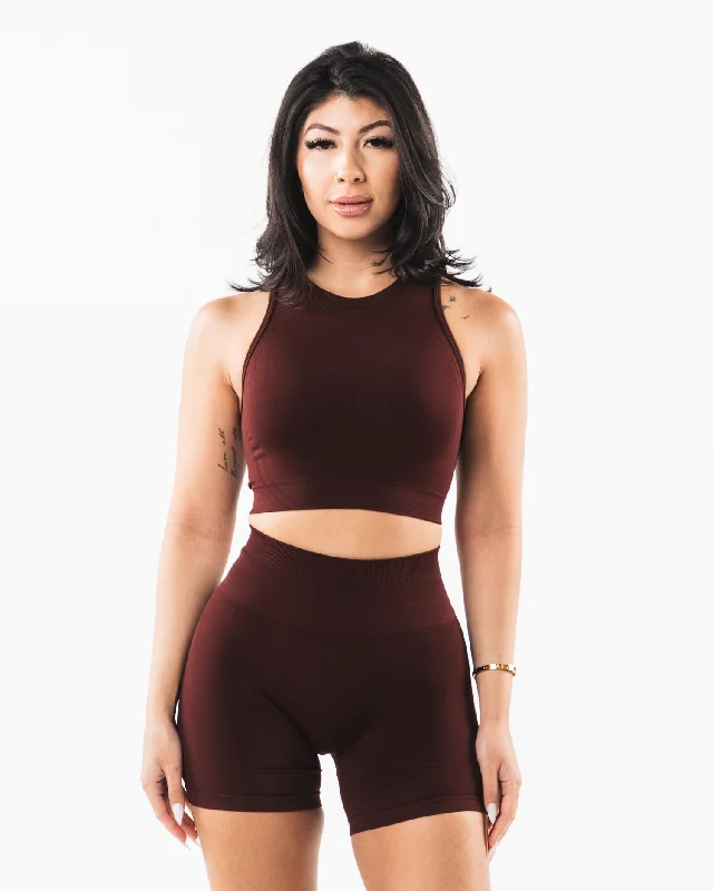 Stratus Crop Tank - Sangria seamless tank top