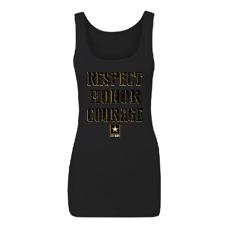 Zexpa Apparelâ„¢ US Army Respect Honor Courage Women's Tank Top Strong Military USA Shirt modal blend tank