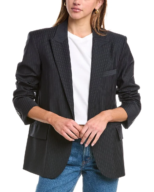 ba&sh Payne Wool-Blend Blazer Women's Navy Jacket