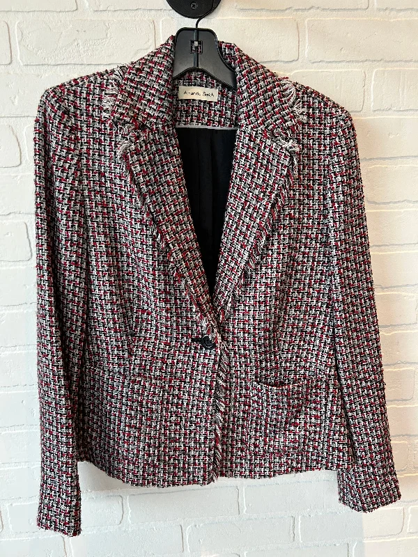 Blazer By Amanda Smith In Grey & Red, Size: S Women's Vintage Jacket