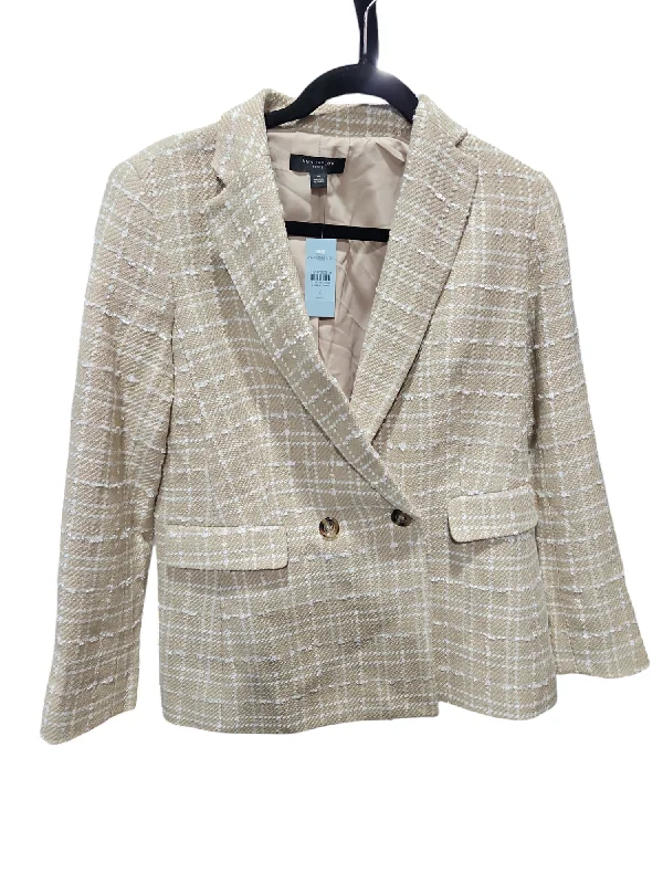 Blazer By Ann Taylor In Tan & White, Size: 2 Women's Vintage Jacket