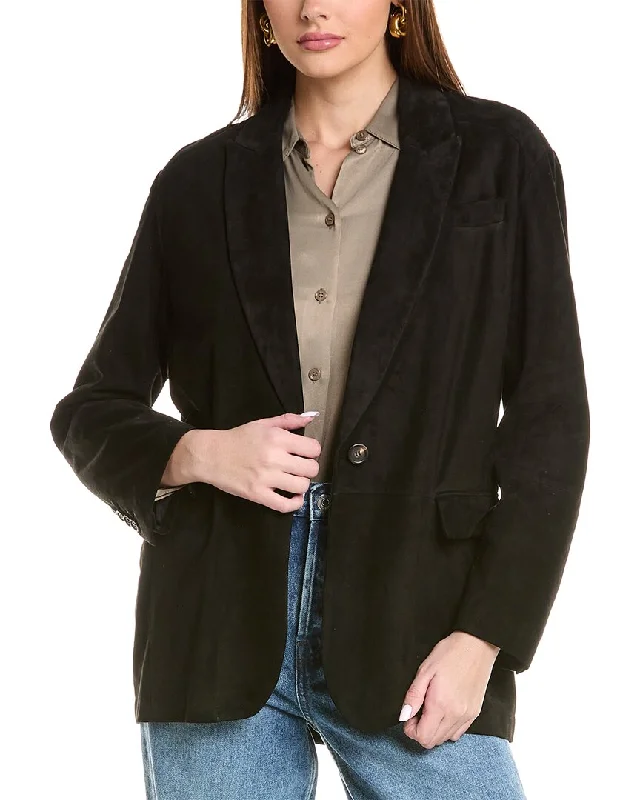 Brunello Cucinelli Suede Blazer Fashion Women's Blazer