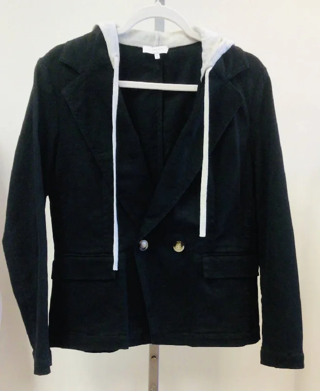 Hooded Blazer In Black Women's Leather Blazer