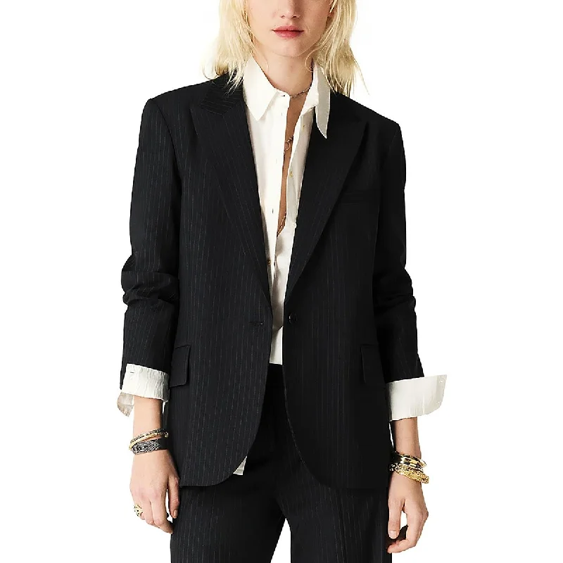 Payne Womens Wool Blend Suit Separate One-Button Blazer Women's Premium Blazer