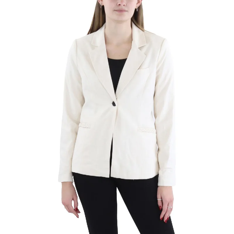 Womens Braided Trm Workwear One-Button Blazer Women's Vintage Jacket