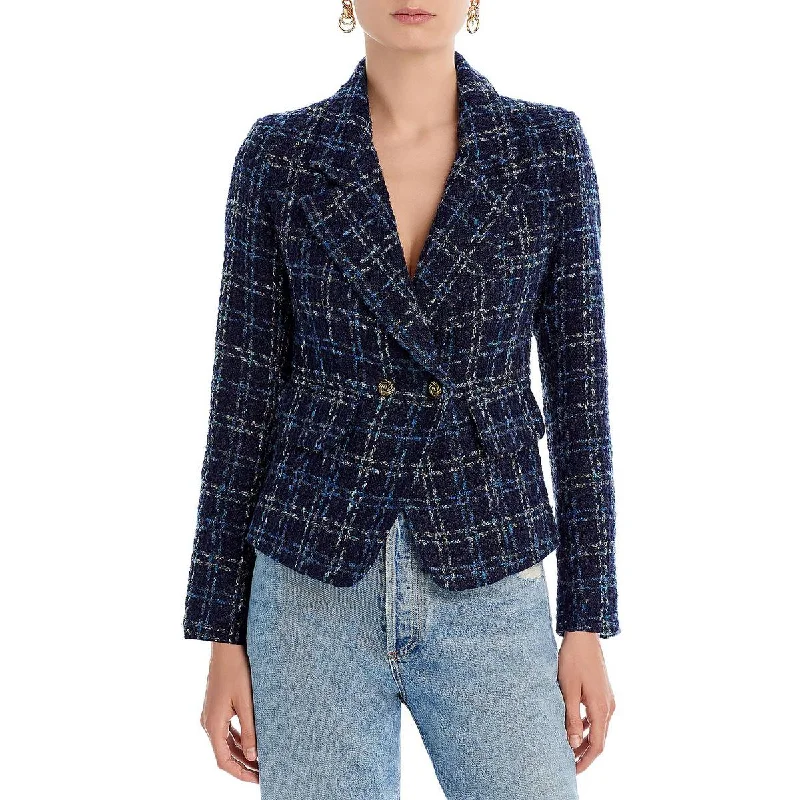 Womens Tweed Collar One-Button Blazer Women's Luxury Jacket