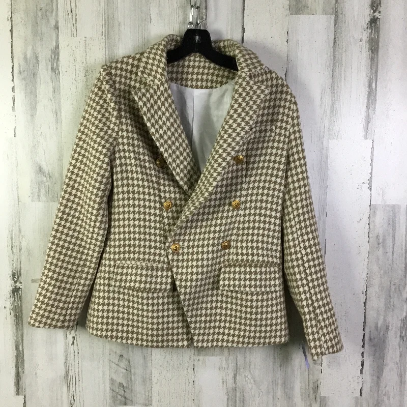 Blazer By Cmf In Tan & White, Size: M Women's Print Jacket