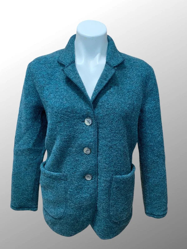 Boiled Wool Pocket Blazer Women's Luxurious Jacket