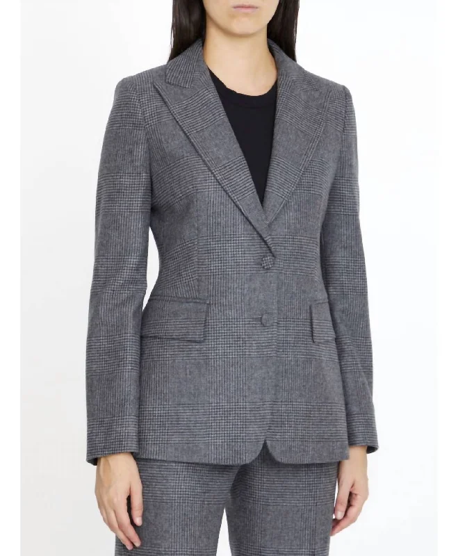 Catone Blazer And Radioso Radioso Trousers Pants Set In Grey Silk Women's Blazer