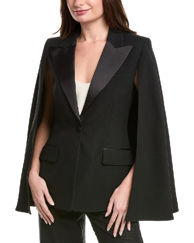 Michael Kors Collection Sable Tuxedo Cape Blazer Women's Trench Blazer