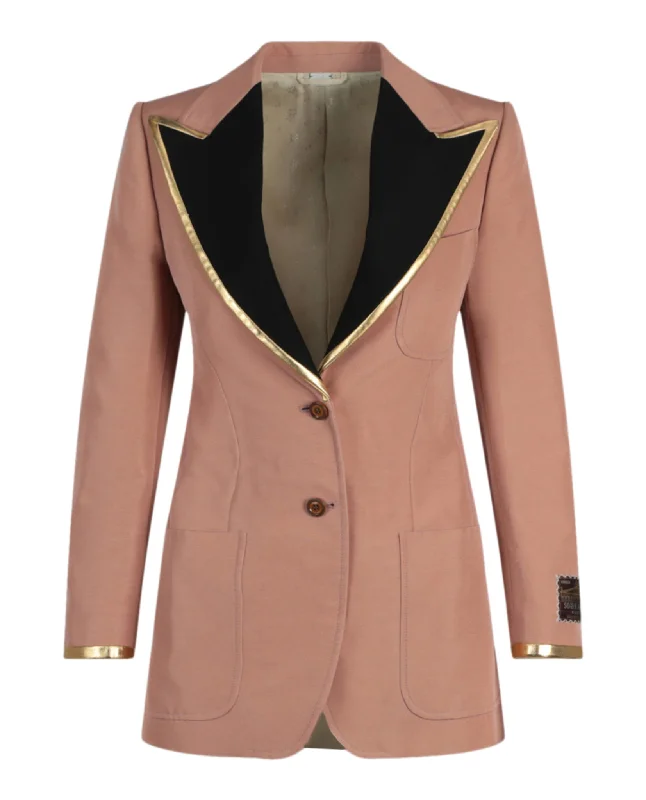 Peaked Lapel Blazer Women's Trendy Jacket