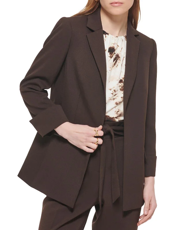 Womens Notch Collar Suit Separate Open-Front Blazer Women's Long Blazer