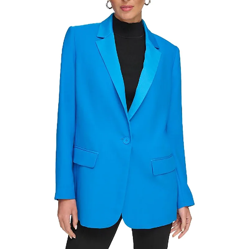 Womens Solid Office One-Button Blazer Women's Luxury Jacket