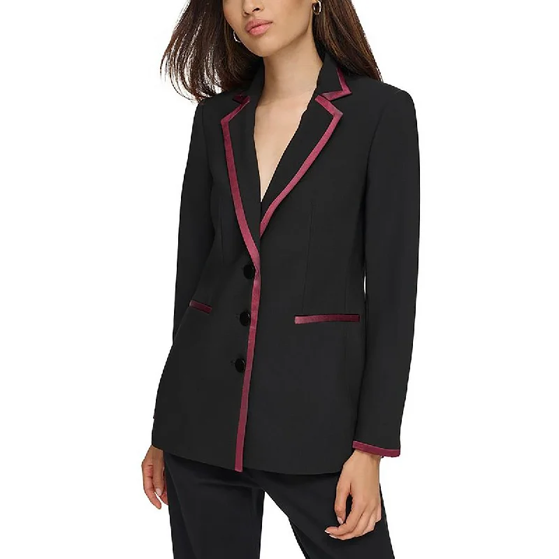 Womens Tuxedo Contrast Trim Double-Breasted Blazer Summer Women's Jacket